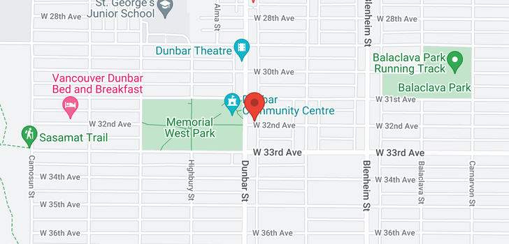 map of 3599 W 32ND AVENUE